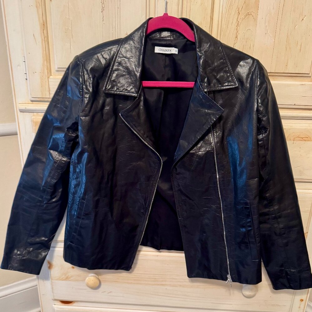 Black leather jacket